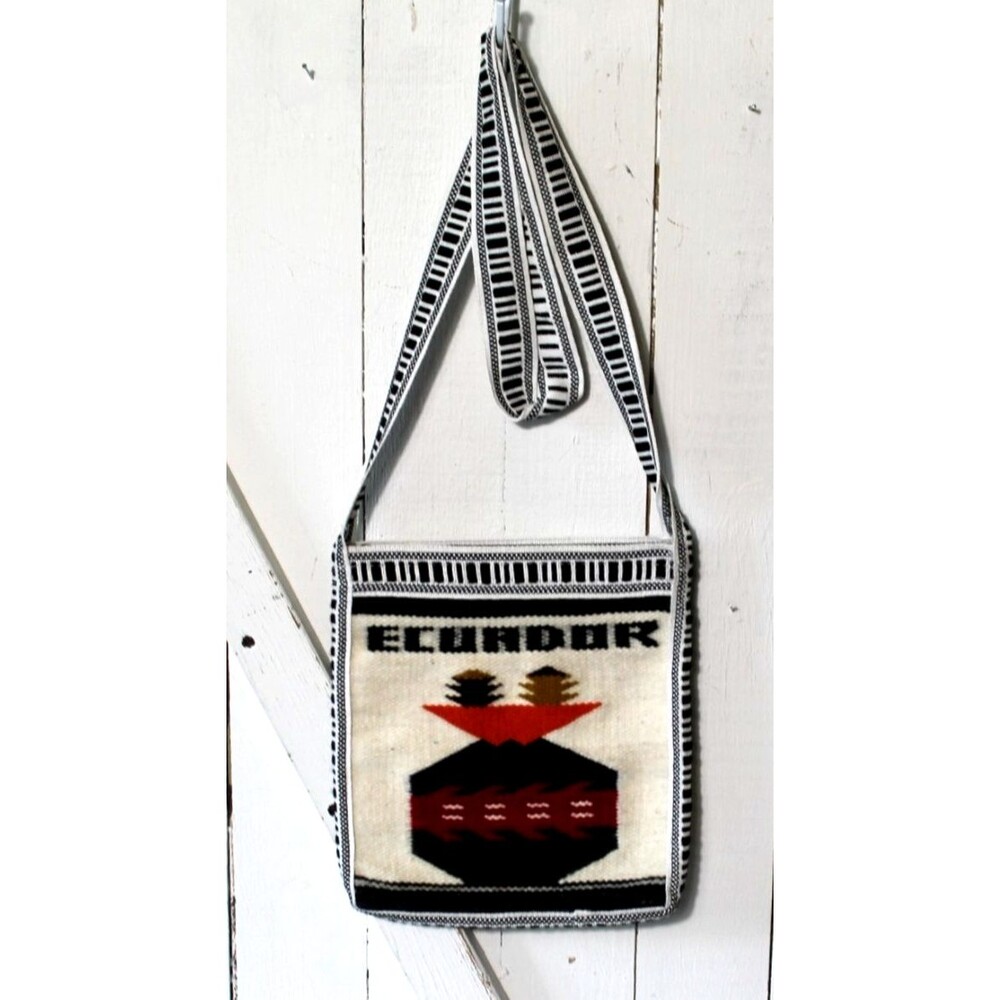 Ecuador Woven Andean Folk Art Tapestry Crossbody “Shigra Bag” Purse/Handbag 9” - Picture 2 of 9